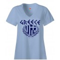 GREECE Greek Flag - Ladie's Greek Style T-Shirt - Blue